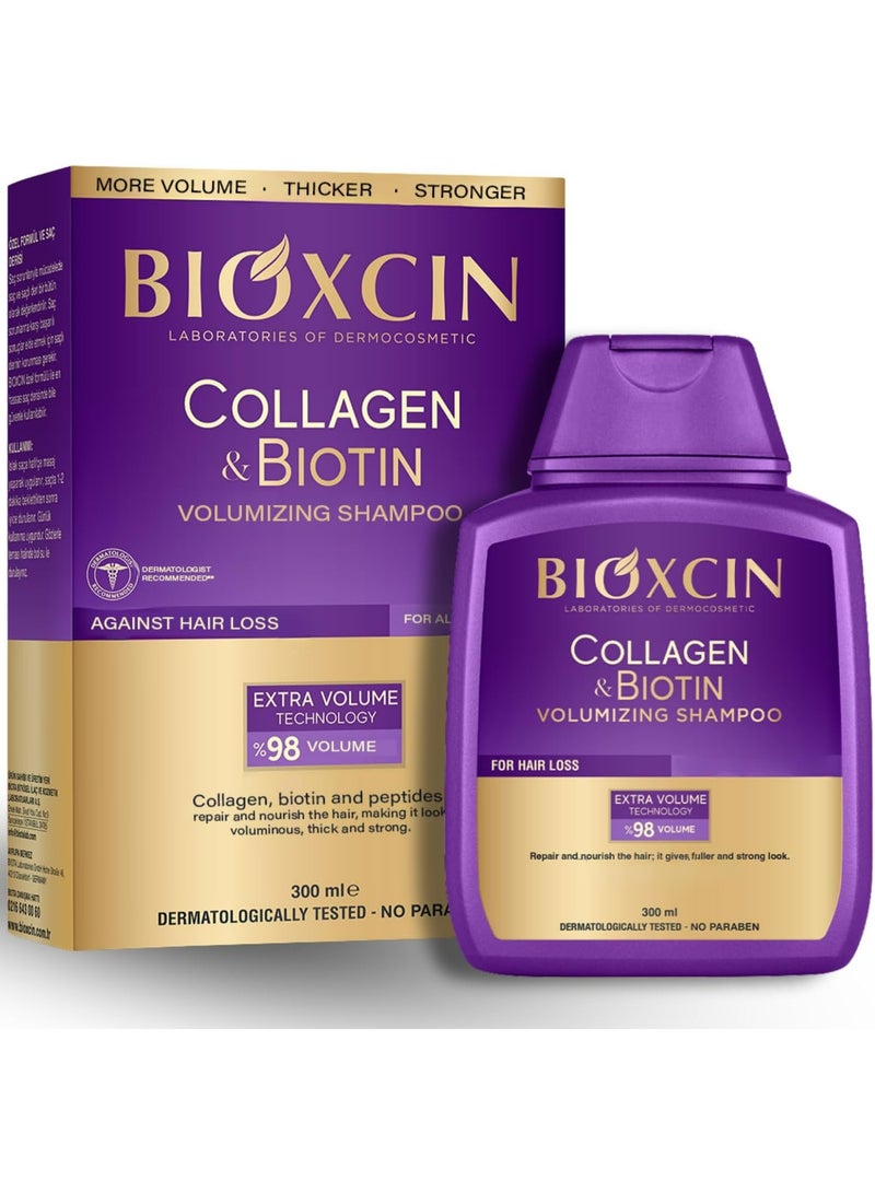 بيوكسين شامبو BIOXCIN بالكولاجين والبيوتين لتكثيف الشعر (300 مل + 100 مل) للشعر الخفيف والضعيف، خالٍ من الكبريتات - Image 2